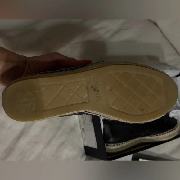 Chanel Espadrilles Sz 38 Black π€ - Picture 3 of 7